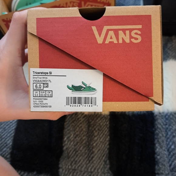 Toddler and baby dinosaur vans slip ons - Picture 6 of 7